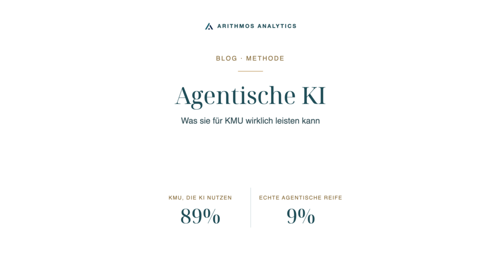 Agentische KI: KMU, die KI nutzen 89%, Echte agentische Reife 9%