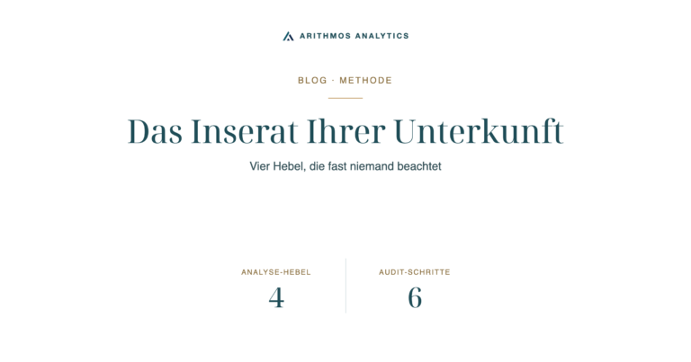 Das Inserat Ihrer Unterkunft: Analyse-Hebel 4, Audit-Schritte 6