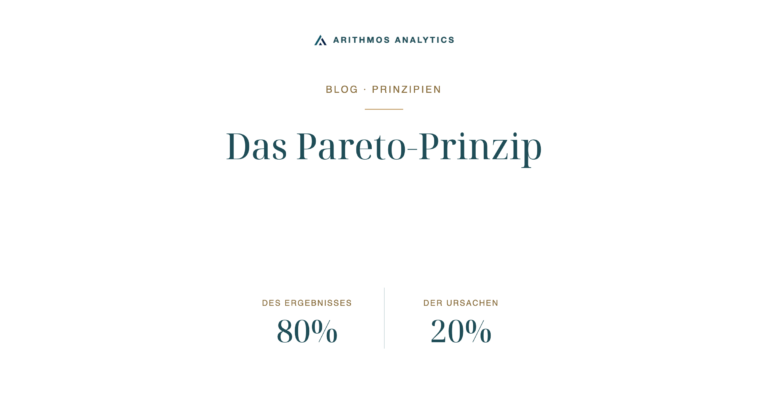 Das Pareto-Prinzip: des Ergebnisses 80%, der Ursachen 20%