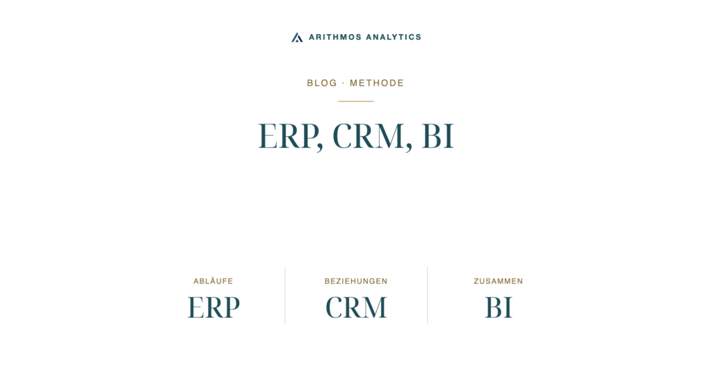 ERP, CRM, BI: Abläufe ERP, Beziehungen CRM, Zusammen BI