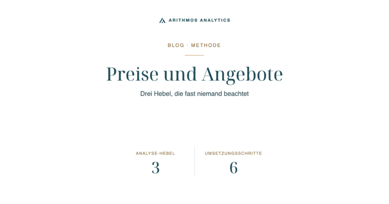 Preise und Angebote: Analyse-Hebel 3, Umsetzungsschritte 6