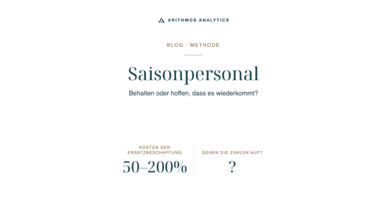 Saisonpersonal: Kosten der Ersatzbeschaffung 50–200%, Gehen die Zahlen auf? ?