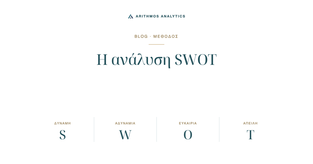 Η ανάλυση SWOT: Δύναμη S, Αδυναμία W, Ευκαιρία O, Απειλή T