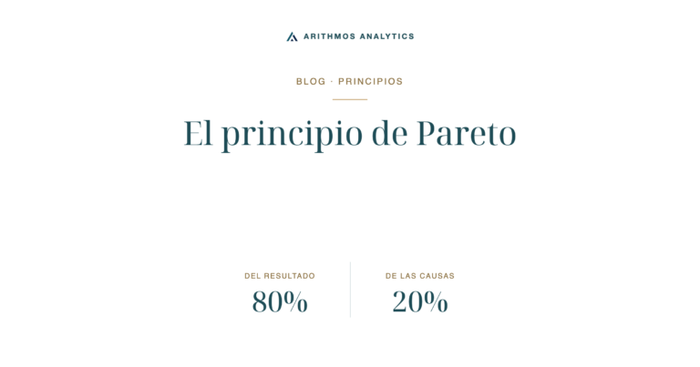El principio de Pareto: del resultado 80%, de las causas 20%