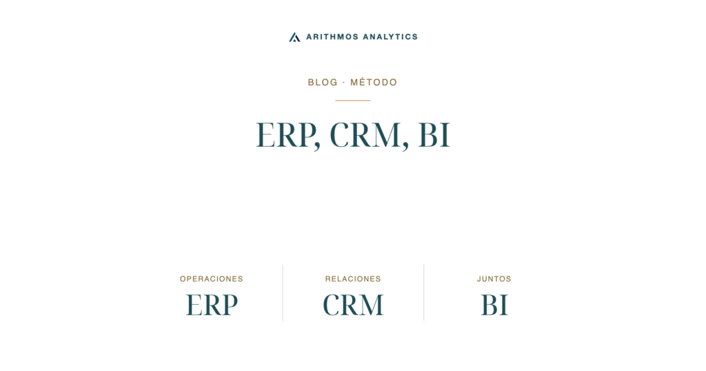 ERP, CRM, BI: Operaciones ERP, Relaciones CRM, Juntos BI