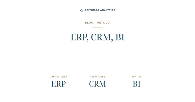ERP, CRM, BI: Operaciones ERP, Relaciones CRM, Juntos BI